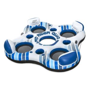 Rapid Rider Quad 4 Person Inflatable River Tube w/ Built-in Coolers