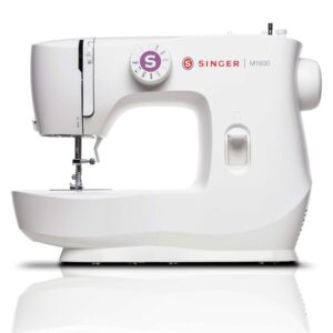 Portable Steel Sewing Machine with LED Lighting and Accessories, White