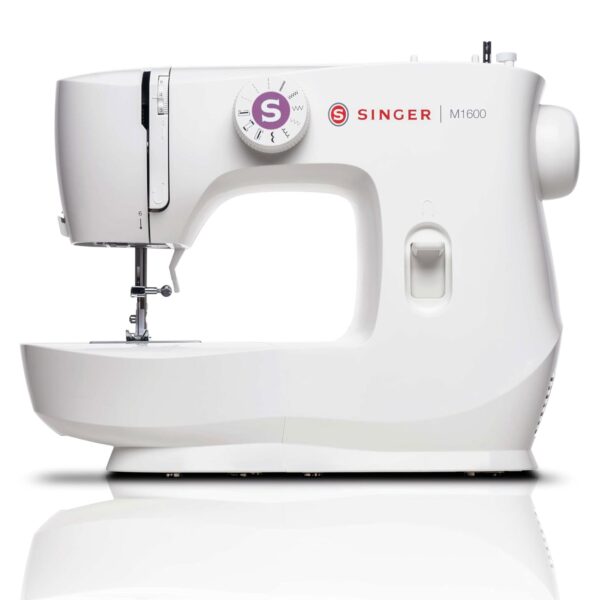 Portable Steel Sewing Machine with LED Lighting and Accessories, White