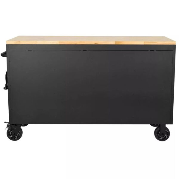 Heavy Duty 61 in. W x 23 in. D 15-Drawer Mobile Workbench with Solid Wood Top - Image 20