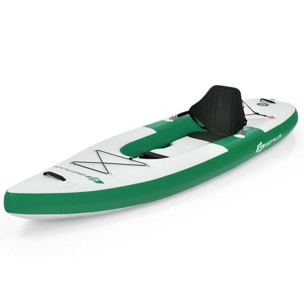 1-Person Inflatable Kayak with Hand Pump & Adjustable Aluminum Oars, 11FT Portable Canoe Boat Raft Kayaks for Fishing Touring - Image 2