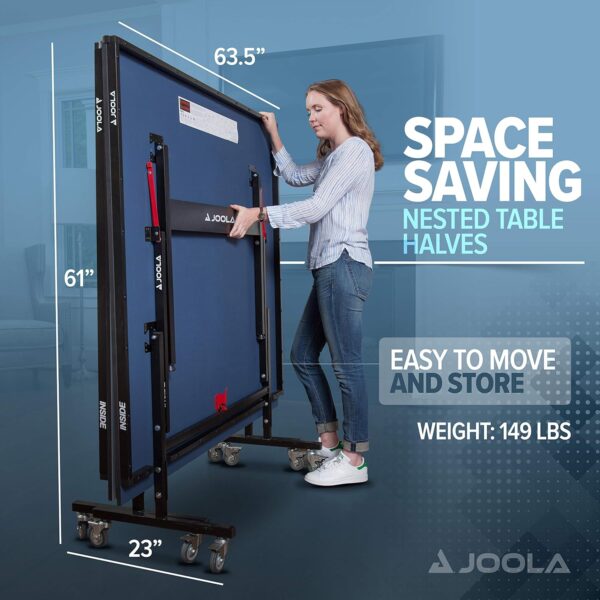 JOOLA Inside Professional MDF Indoor Ping Pong Table with Quick Clamp Table Tennis Net and Post Set - 10 Minute Easy Assembly - Tournament Quality - Foldable with Single Player Playback Mode - Image 71