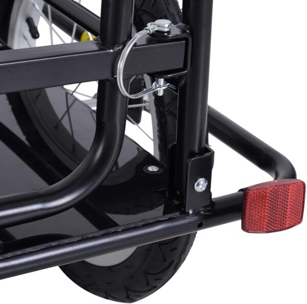 Foldable Bike Cargo Trailer Cart with Hitch, 80lbs Capacity, 16in Wheels, Black - Image 4