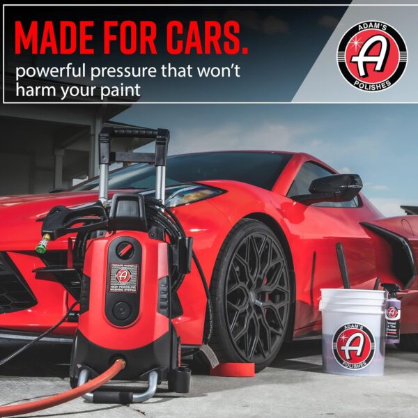 Electric Pressure Washer 2.0, Powerful 1.4 GPM 2000 PSI Car Pressure Washer Sprayer, Snub Nose & Tip Attachment, Use,Car Soap, Patio Boat RV Motorcycle Car Garage Deck Adam's Polishes - Image 4