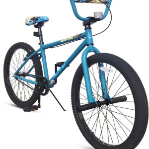 26 inch BMX Bike Beginner-Level to Advanced Riders with 2 Pegs Steel Frame Blue