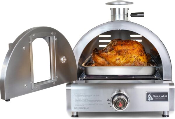 12000 BTU Multi-Fuel Countertop Table Top Stainless Steel Portable Outdoor Cooking Kitchen Backyard Propane Gas Pizza Making Baking Oven Roasting Grill - Pizza Stone Included - Image 7