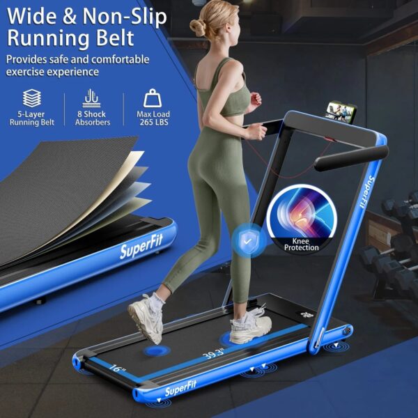 2 in 1 Under Desk Treadmill, 2.25HP Superfit Folding Treadmills for Home Office w/Smart - Image 2