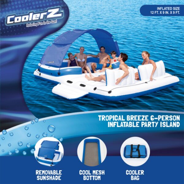 6 Person Inflatable Party Island Water Float - Image 2
