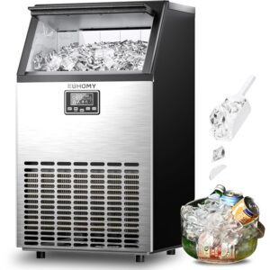 Ice Maker Machine, 100lbs/24H Stainless Steel Under Counter ice Machine with 33lbs Ice Storage Capacity, Freestanding Ice Maker.
