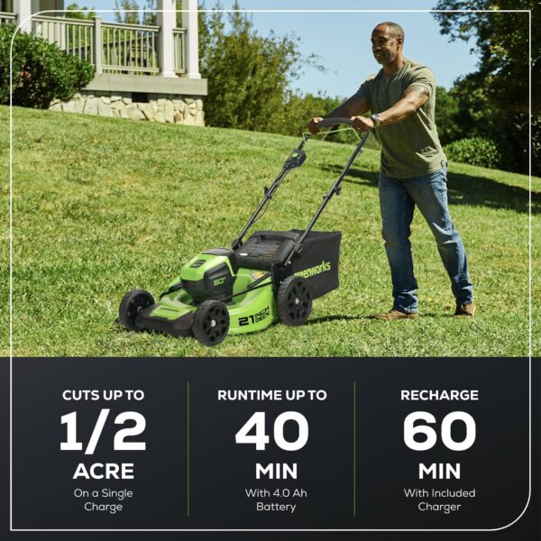 Greenworks 80V 21" Brushless Cordless Lawn Mower - Image 47
