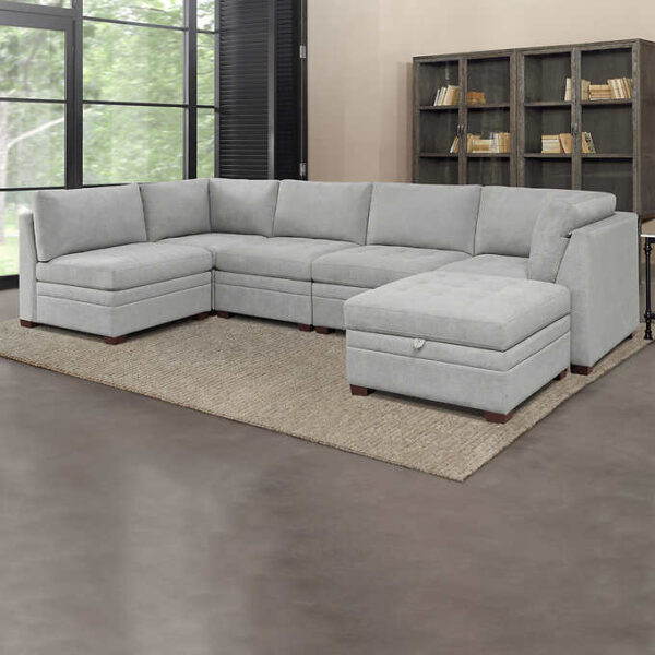 Thomasville Tisdale Fabric Sectional with Storage Ottoman - Image 13