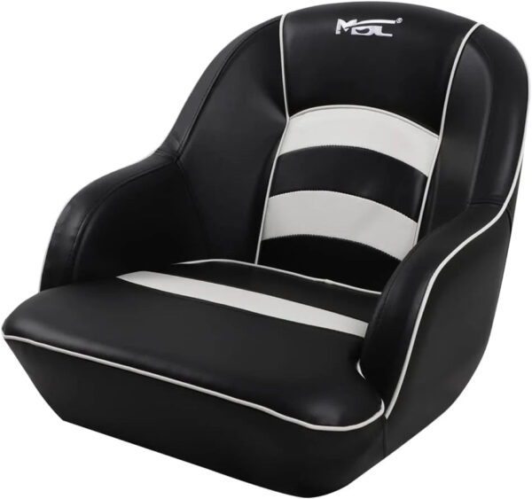 Bucket Pontoon Boat Seat (White/Blue) - Image 4