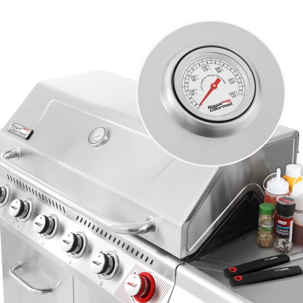 Royal Gourmet GA6402S Stainless Steel Gas Grill, Premier 6-Burner Propane Grill with Sear Burner and Side Burner, 74,000 BTU, Cabinet Style, Outdoor BBQ Party Grill, Silver - Image 18