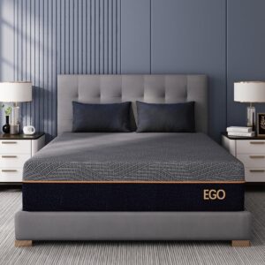 14 Inch King Size Memory Foam Mattress for Back Pain, Cooling Gel Mattress Bed in a Box, Made in USA, CertiPUR-US Certified, Therapeutic Medium Mattress, 76x80x14 Black