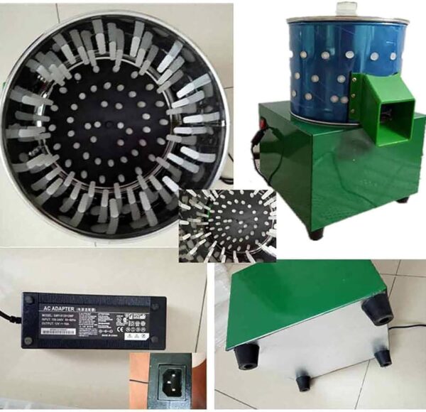 Chicken Plucker, Poultry De-featherer with 110 Rubber Fingers, 60W High-Efficiency Hair Plucking, Stainless Steel, for Duck Goosey Farm - Image 3