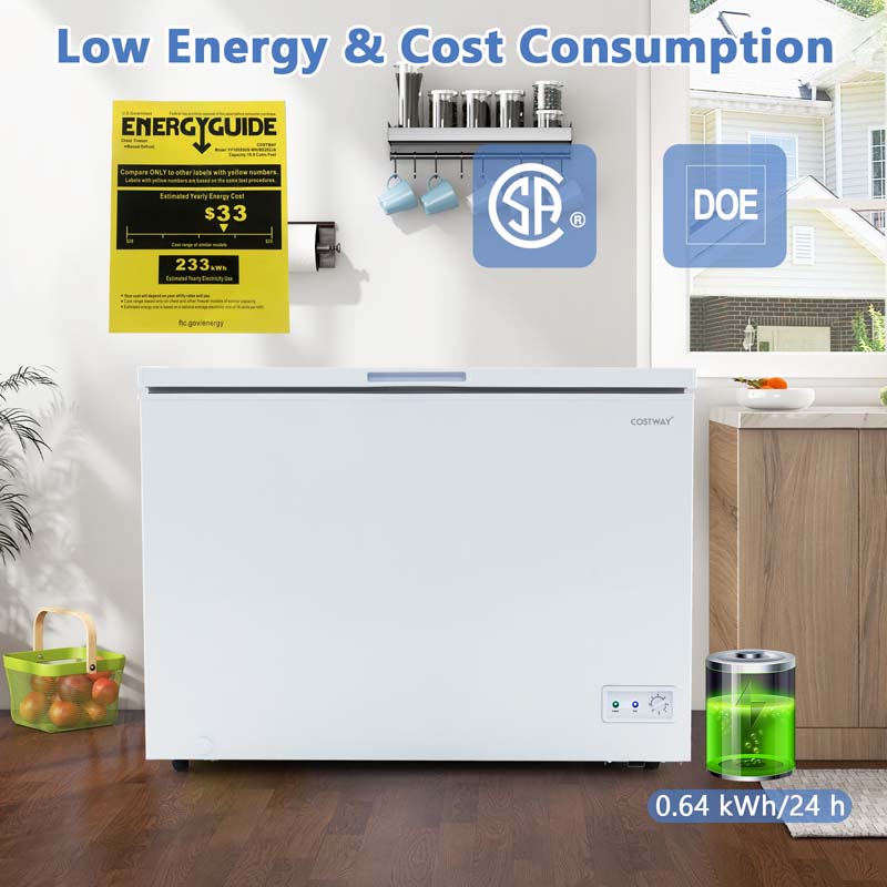 Eletriclife Compact Deep Freezer with 7-Level Adjustable Temperature and Removable Basket
