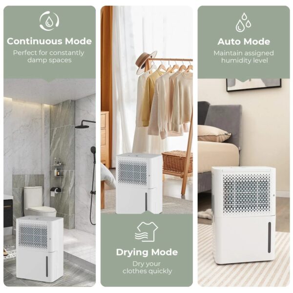 Dehumidifier for Basement, 2000 Sq. Ft 32 Pint Quiet & Energy Efficient Dehumidifier w/Continuous/Drying/Auto Mode - Image 5