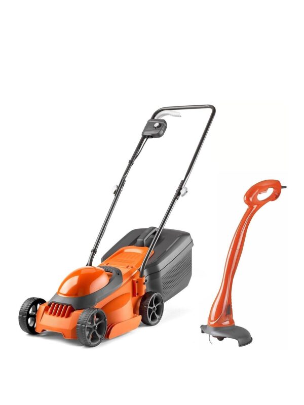 300 Electric Rotary Lawnmower + Mini Trim Grass Trimmer Twin Pack