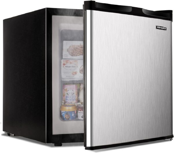 Upright freezer, 3.0 Cubic Feet, Single Door Compact Mini Freezer with Reversible Stainless Steel Door, Small freezer for Home/Dorms/Apartment/Office (Silver) - Image 2