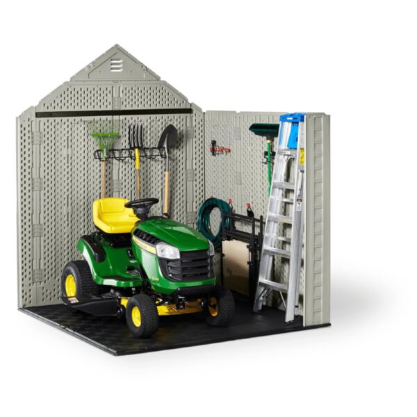 Extra Large Resin Outdoor Storage Shed With Floor (7 x 10 Ft.), Weather Resistant, Brown, Organization for Home/Lawn Mower/Backyard Equipment/Bike Storage/Pool Supplies - Image 36