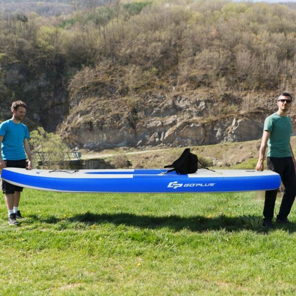 1-Person Inflatable Kayak with Hand Pump & Adjustable Aluminum Oars, 11FT Portable Canoe Boat Raft Kayaks for Fishing Touring - Image 17