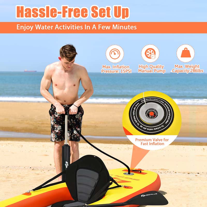Eletriclife 11FT 1 Person Inflatable Kayak with Detachable Seat