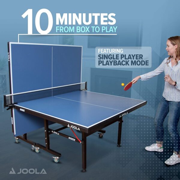 JOOLA Inside Professional MDF Indoor Ping Pong Table with Quick Clamp Table Tennis Net and Post Set - 10 Minute Easy Assembly - Tournament Quality - Foldable with Single Player Playback Mode - Image 4