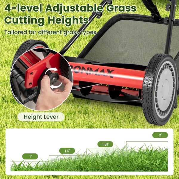 16 Inch Manual Lawn Mower for Yard, Garden - Image 4