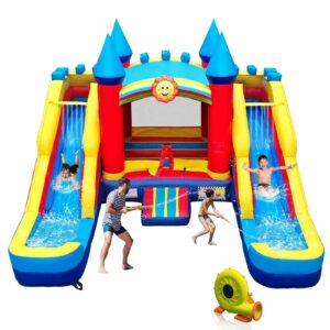 Grade Inflatable Bounce House with Double Water Slides