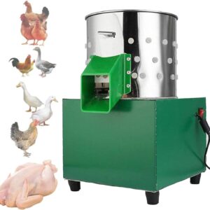 Chicken Plucker, Poultry De-featherer with 110 Rubber Fingers, 60W High-Efficiency Hair Plucking, Stainless Steel, for Duck Goosey Farm