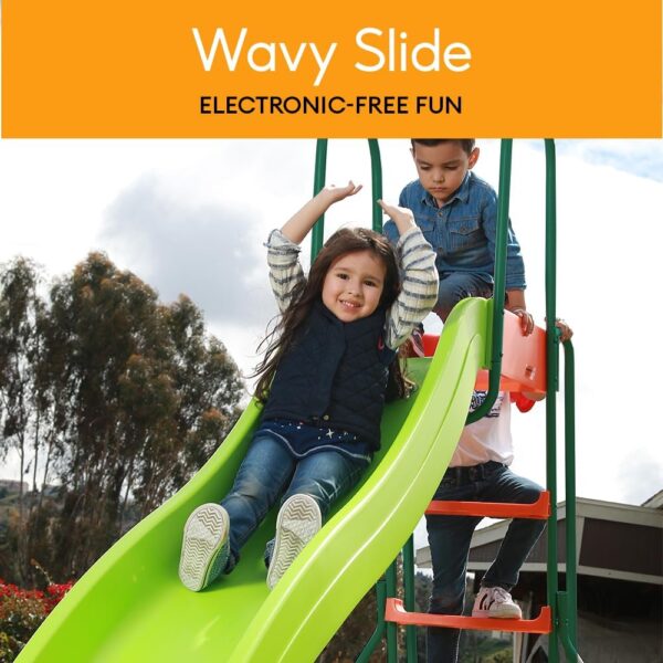 Outdoor Playground Slide, Big Backyard Freestanding Plastic Slide, 10 ft Outdoor Swing Set Slide for Kids Ages 4-8 - Image 5