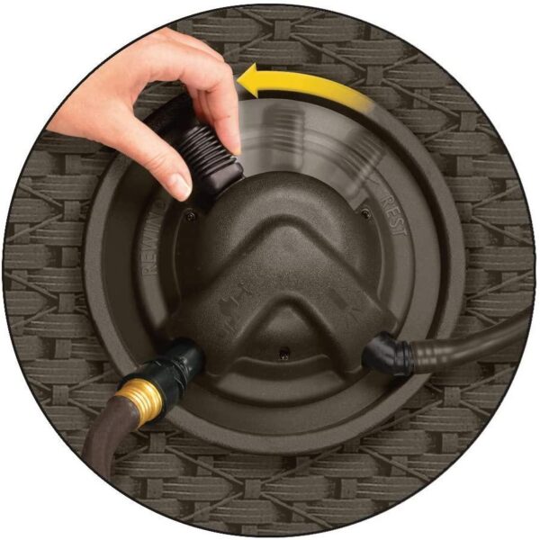 Aquawinder 125′ Garden Hose Reel – Lightweight Portable Hands – Free Water Powered Retractable Hose Reel – Java - Image 5