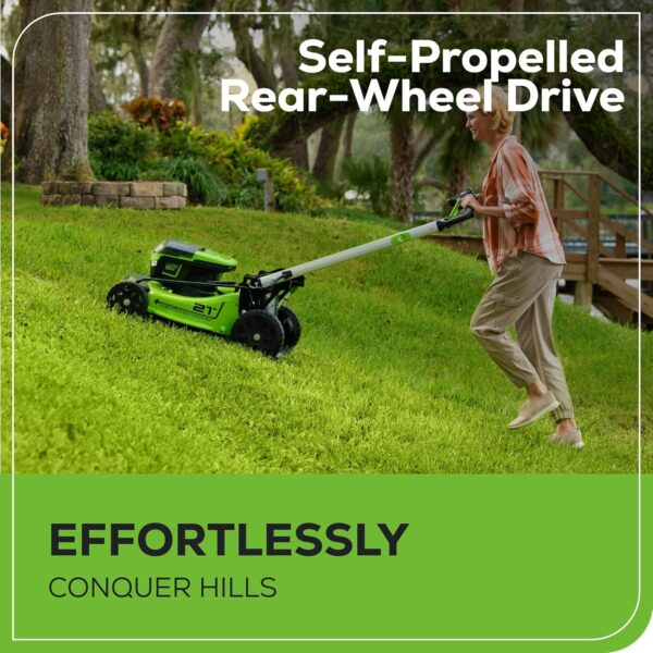 60V 21” Cordless (Self-Propelled) Lawn Mower . 2 x 4.0Ah Batteries and Dual Port Rapid Charger - Image 13