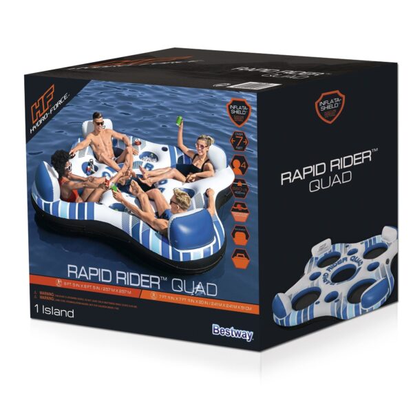 Rapid Rider Quad 4 Person Inflatable River Tube w/ Built-in Coolers - Image 9