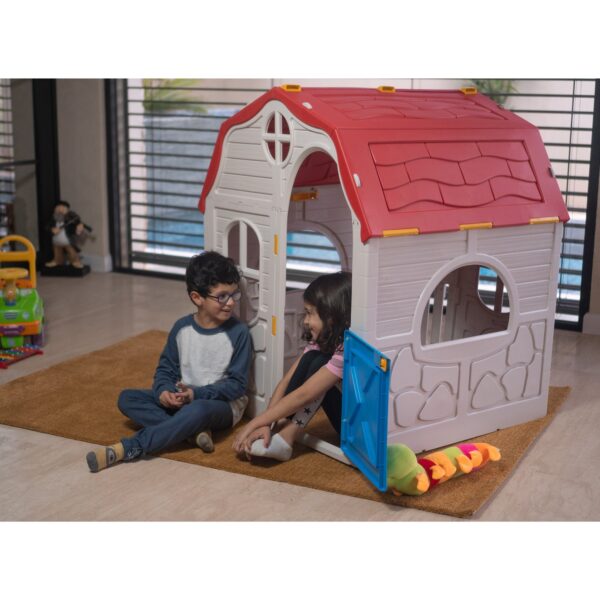 Quality Products Kid's Cottage Foldable Plastic Toddler Outdoor Playhouse - Image 5