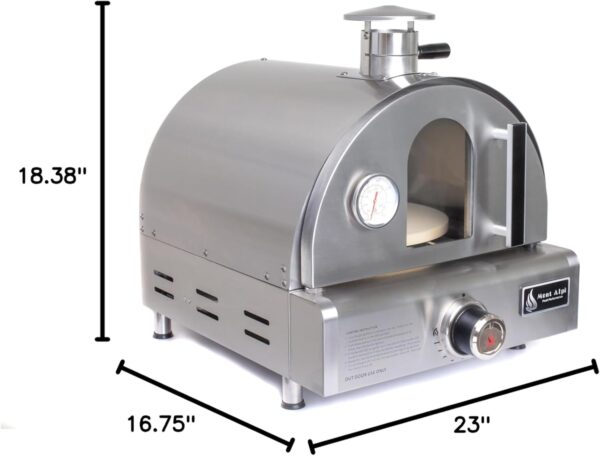 12000 BTU Multi-Fuel Countertop Table Top Stainless Steel Portable Outdoor Cooking Kitchen Backyard Propane Gas Pizza Making Baking Oven Roasting Grill - Pizza Stone Included - Image 2