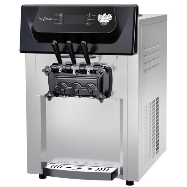 2200W Commercial Ice Cream Machine, 3 Flavor Soft Serve Ice Cream Machine, 5.3-7.4 Gal/Hr, with LCD Touch Screen, Automatic Cleaning, High Productivity for Home Snack Bar & Restaurants - Image 15