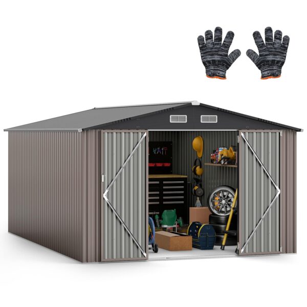10 x 14 FT Outdoor Storage Shed with Improved Windproof Metal Structure - Image 2