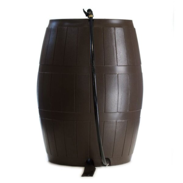 Outdoor RC4000 50 Gallon Outdoor Rain Water Catcher Barrel Container, Brown - Image 4