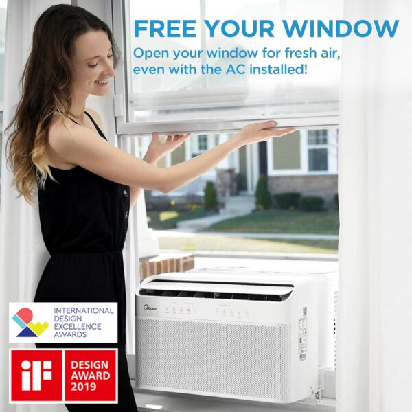 8,000 BTU U-Shaped Smart Inverter Air Conditioner – Cools up to 350 Sq. Ft., Ultra Quiet with Open Window Flexibility, Compatible with Alexa, 35% Energy Savings, Remote Control (Renewed) - Image 10