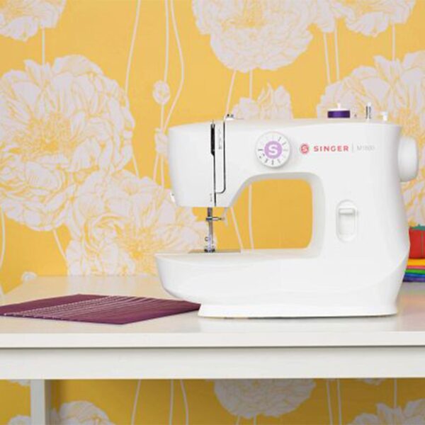 Portable Steel Sewing Machine with LED Lighting and Accessories, White - Image 3