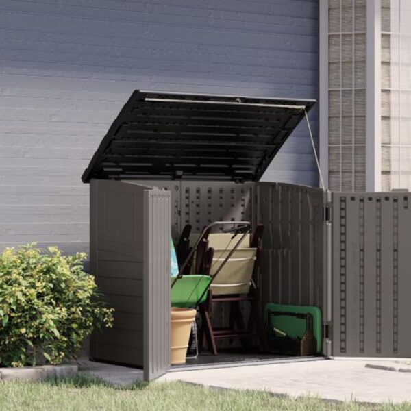 34 Cu. Ft. Horizontal Shed for Outdoor Storage w/Locking System, Stoney/Black - Image 4