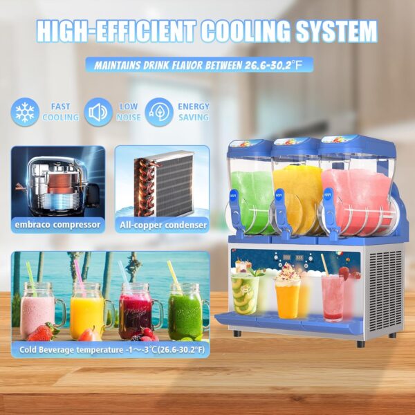 Commercial Slushy Machine - 1000W 30L Tanks Slush Maker Machine 304 Stainless Steel Commercial Margarita Machines Efficient Cooling the Ideal Slushie Maker for Bars Cafes Restaurants - Image 19