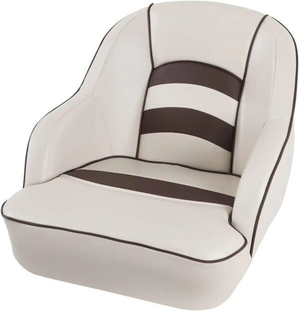Bucket Pontoon Boat Seat (White/Blue) - Image 2