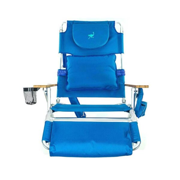 Ostrich Deluxe 3N1 Lightweight Outdoor Lawn Beach Lounge Chair w/ Footrest, Blue - Image 7