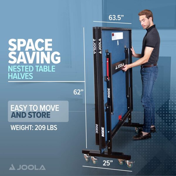 JOOLA Inside Professional MDF Indoor Ping Pong Table with Quick Clamp Table Tennis Net and Post Set - 10 Minute Easy Assembly - Tournament Quality - Foldable with Single Player Playback Mode - Image 12