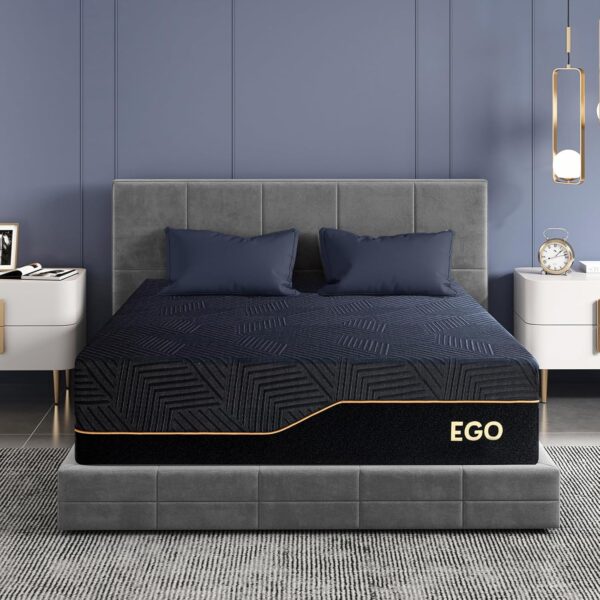 14 Inch King Size Memory Foam Mattress for Back Pain, Cooling Gel Mattress Bed in a Box, Made in USA, CertiPUR-US Certified, Therapeutic Medium Mattress, 76x80x14 Black - Image 5