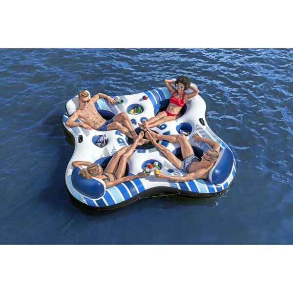 Rapid Rider Quad 4 Person Inflatable River Tube w/ Built-in Coolers - Image 2
