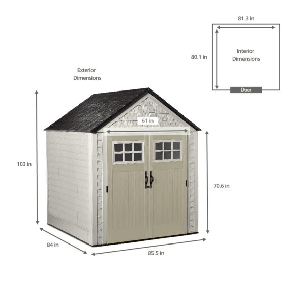 Extra Large Resin Outdoor Storage Shed With Floor (7 x 10 Ft.), Weather Resistant, Brown, Organization for Home/Lawn Mower/Backyard Equipment/Bike Storage/Pool Supplies - Image 31