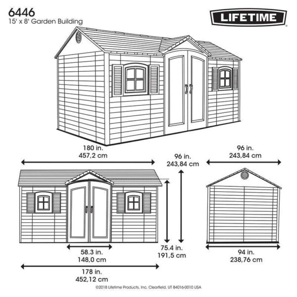 Side Entry 15 ft. W x 8 ft. D Plastic Storage Shed - Image 11